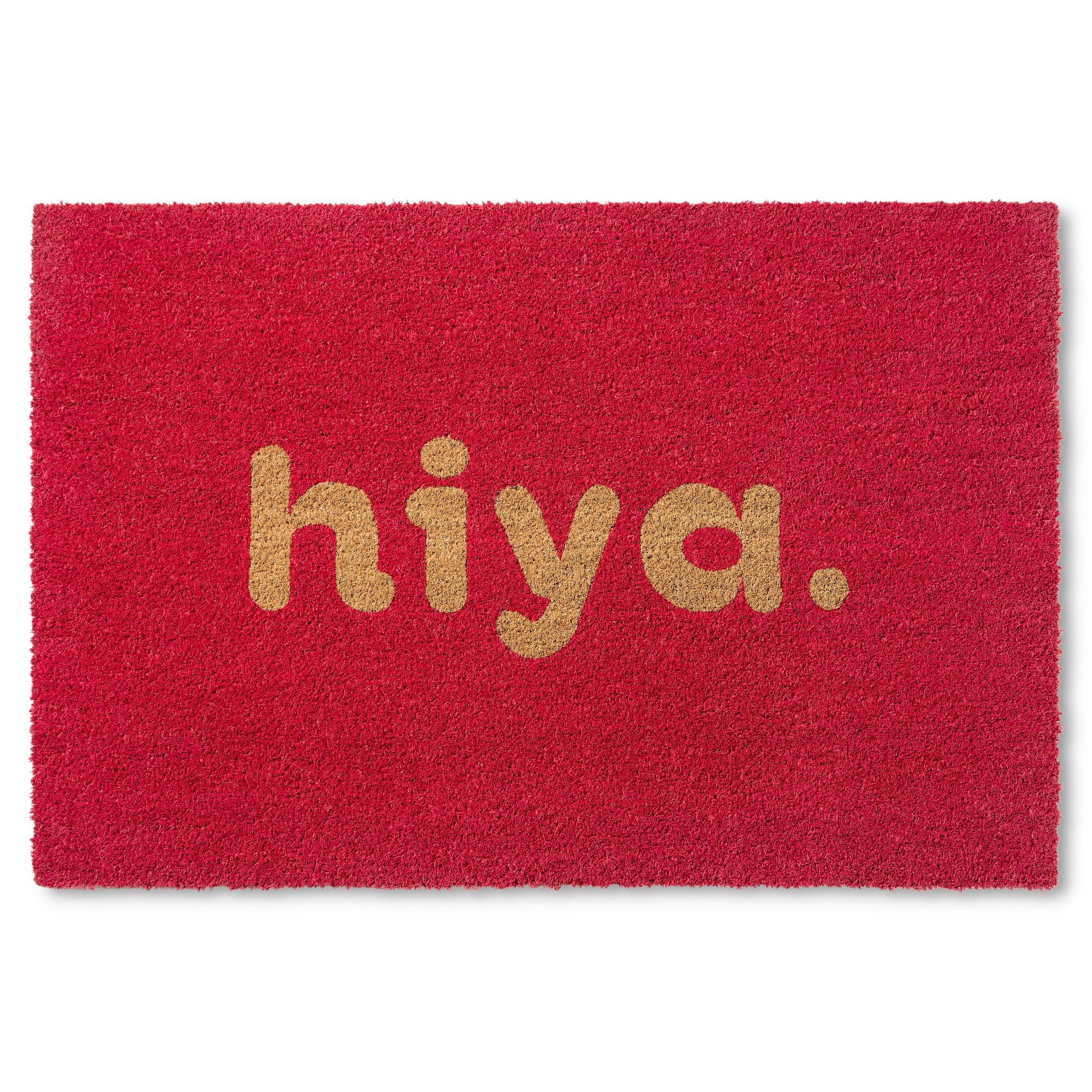 Hiya Painted Welcome Door Mat - Heavyweight Non-Slip Mat, 24"x36"