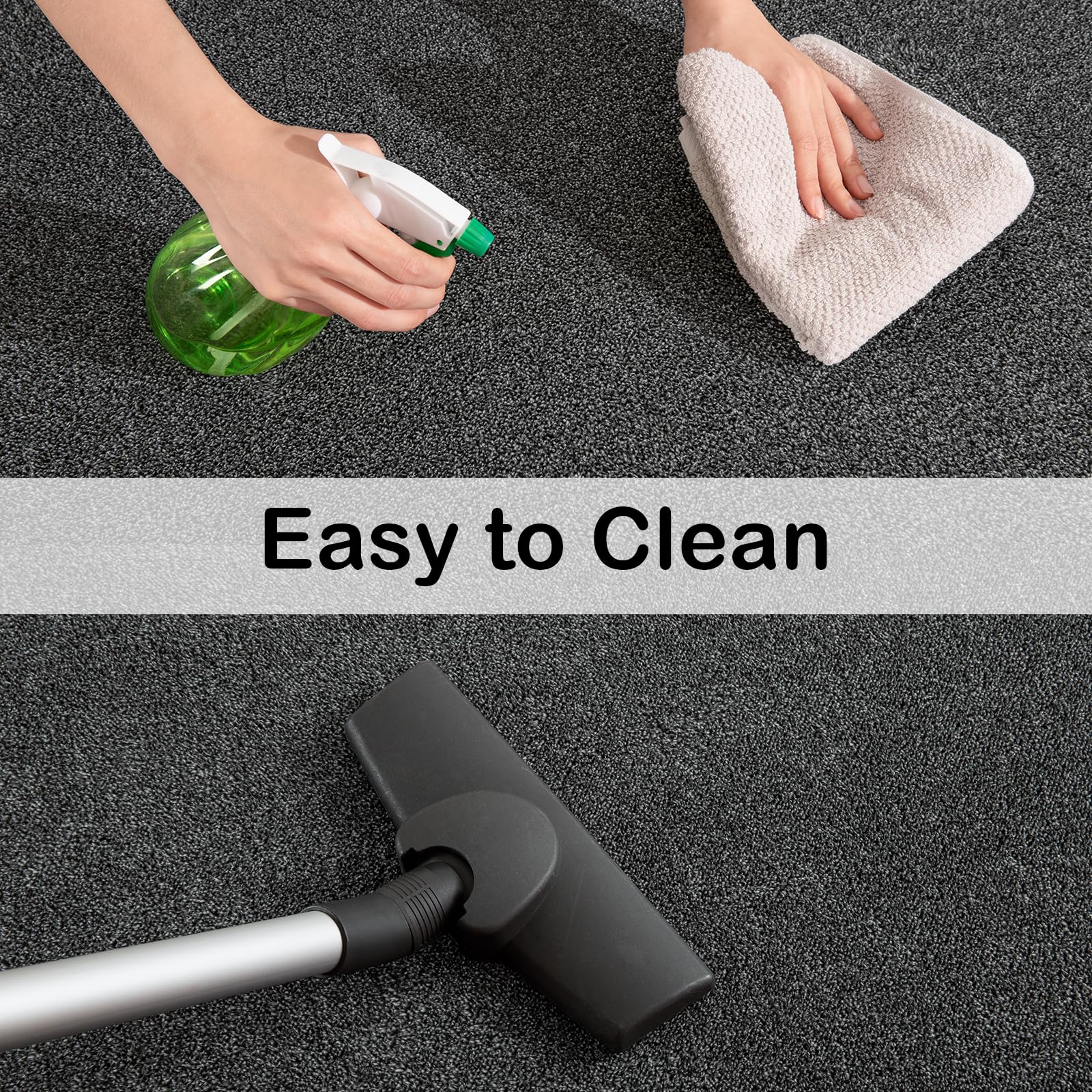 Shag Rugs with Memory Foam for Living Room Dorm, Machine Washable Carpet