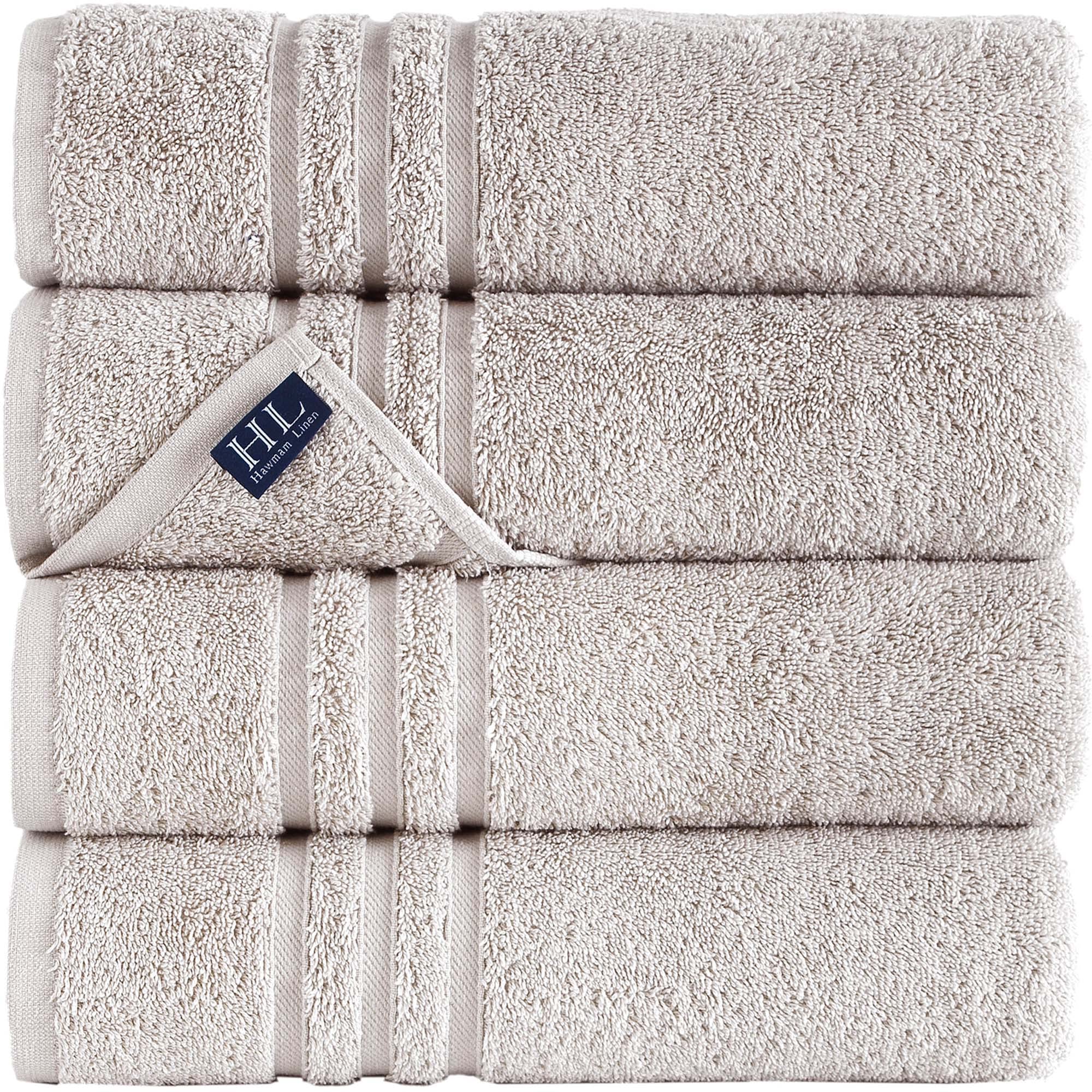 Linen Bath Towels Set for Bathroom Original Turkish Cotton Soft, Absorbent and Premium 2 Bath Towels, 2 Hand Towels, 2 Washcloths
