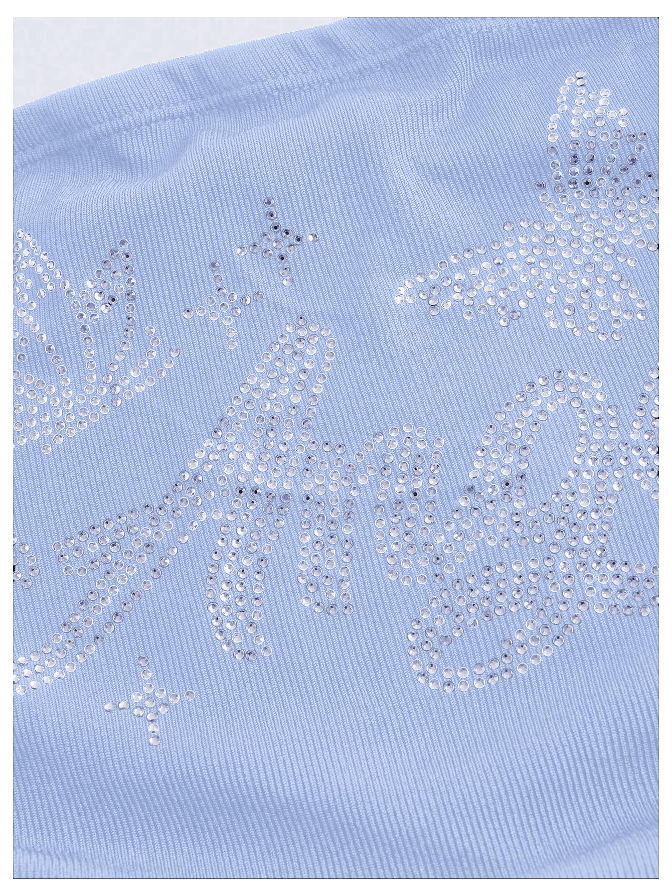 Women's Y2K Tube Tops Rhinestone Strapless Sleeveless Graphic Crop Tops