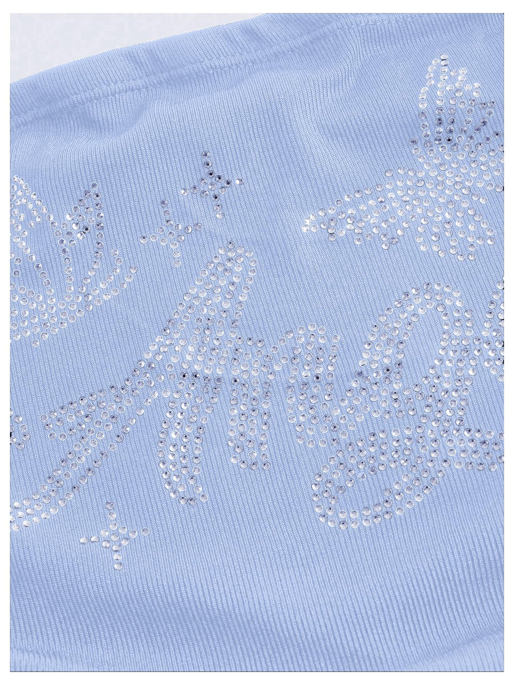 Women's Y2K Tube Tops Rhinestone Strapless Sleeveless Graphic Crop Tops