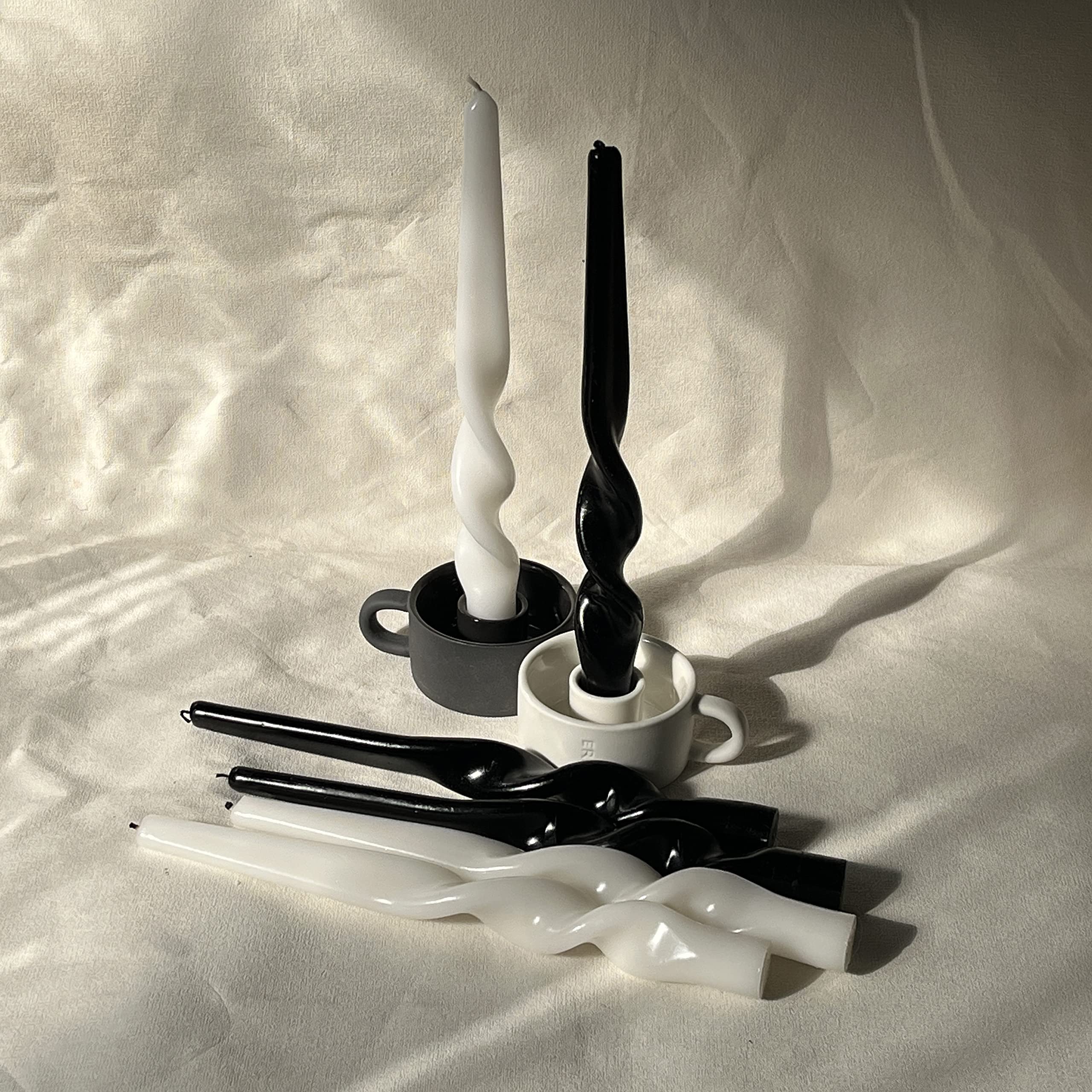 Spiral Taper Candles - Set of 6 Twisted Candle 9.5 Inch Tall for Home Decoration