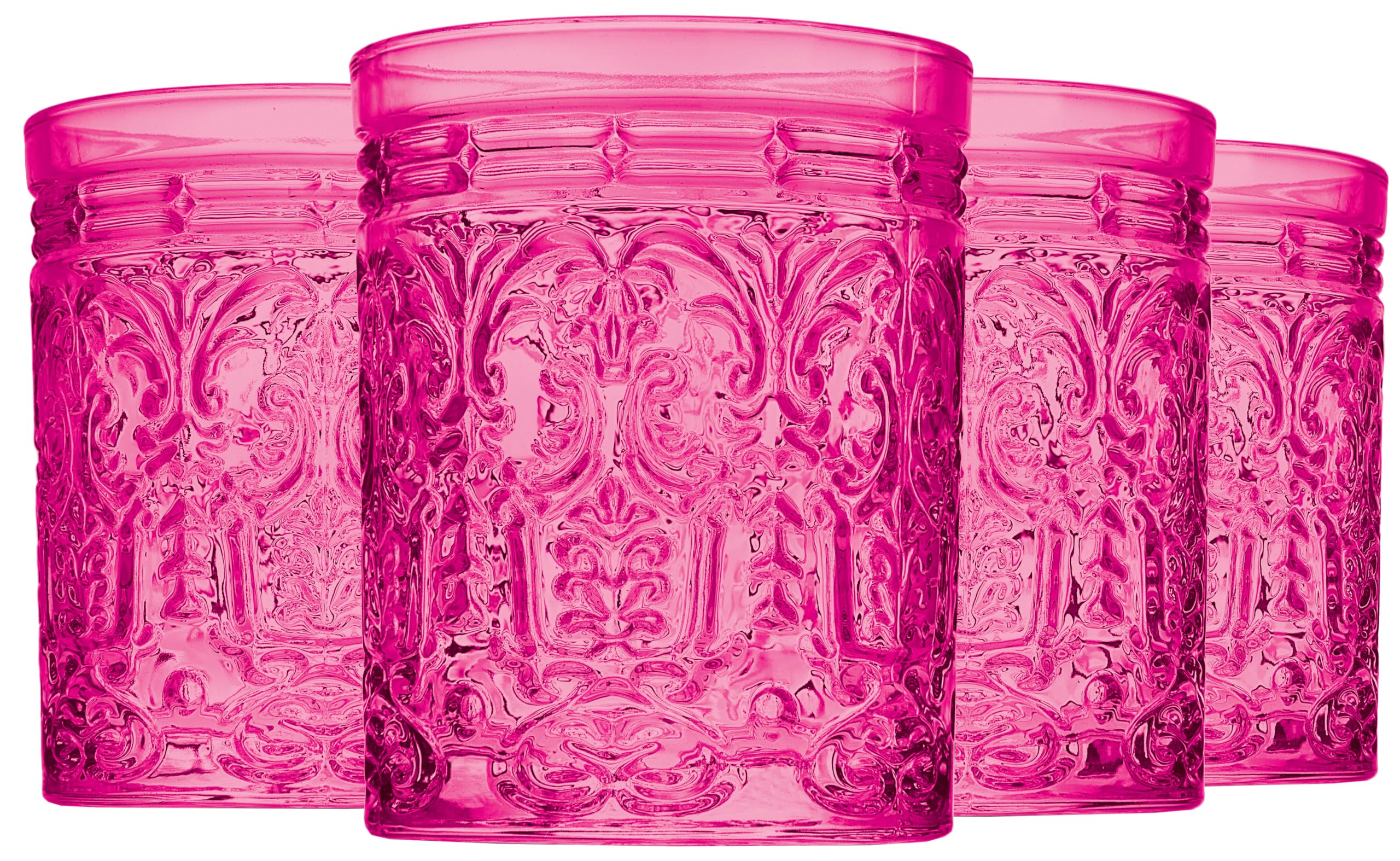 Vintage Decor Old Fashioned Whiskey Glasses, Drinking Glasses, Glass Cups, 12oz