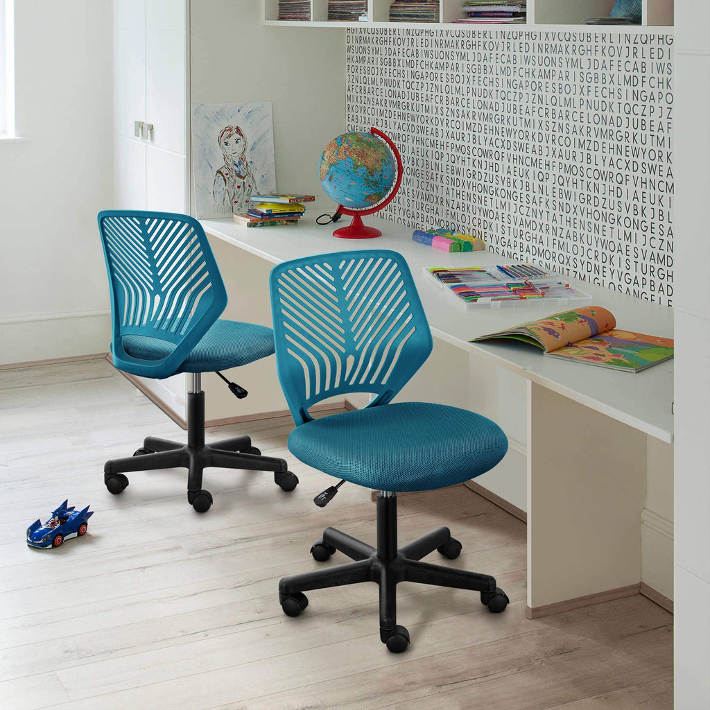 Cute Low-Back Armless Study w/Lumbar Support Adjustable Swivel Chair