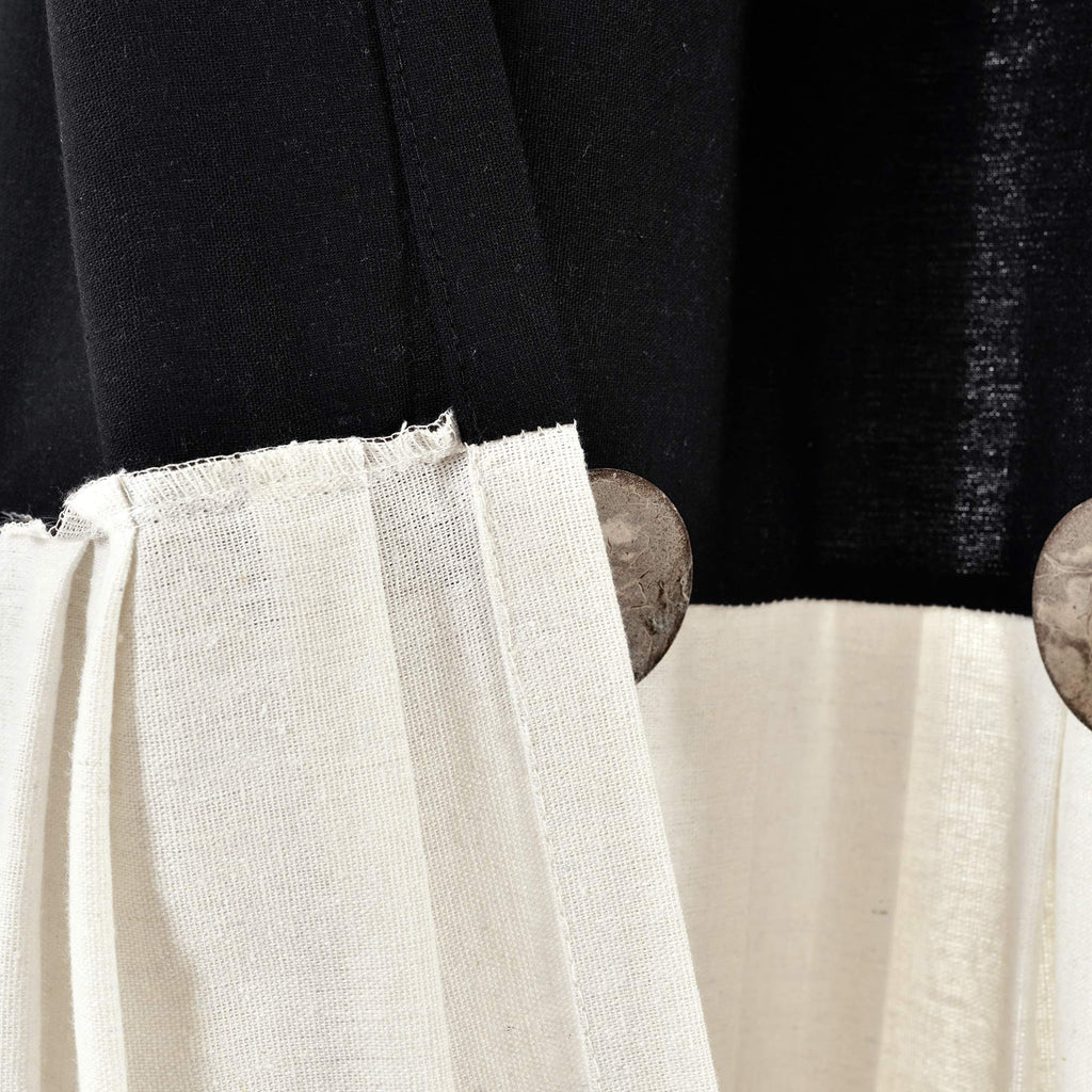 Lush Decor Linen Button Shower Curtain, 72" W x 72" L, Fabric Shower Curtains