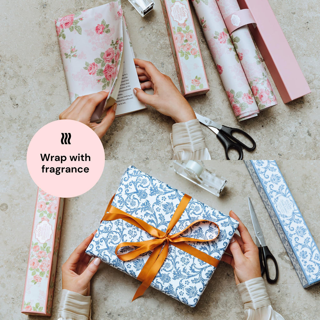 Scented Drawer Liners - Non-Adhesive Paper Sheets for Closet Shelves, Cabinet, Home Essentials & Dresser - 14 x 19.5 Inch Royal Damask Print Drawer Liner - Coquette Room Decor