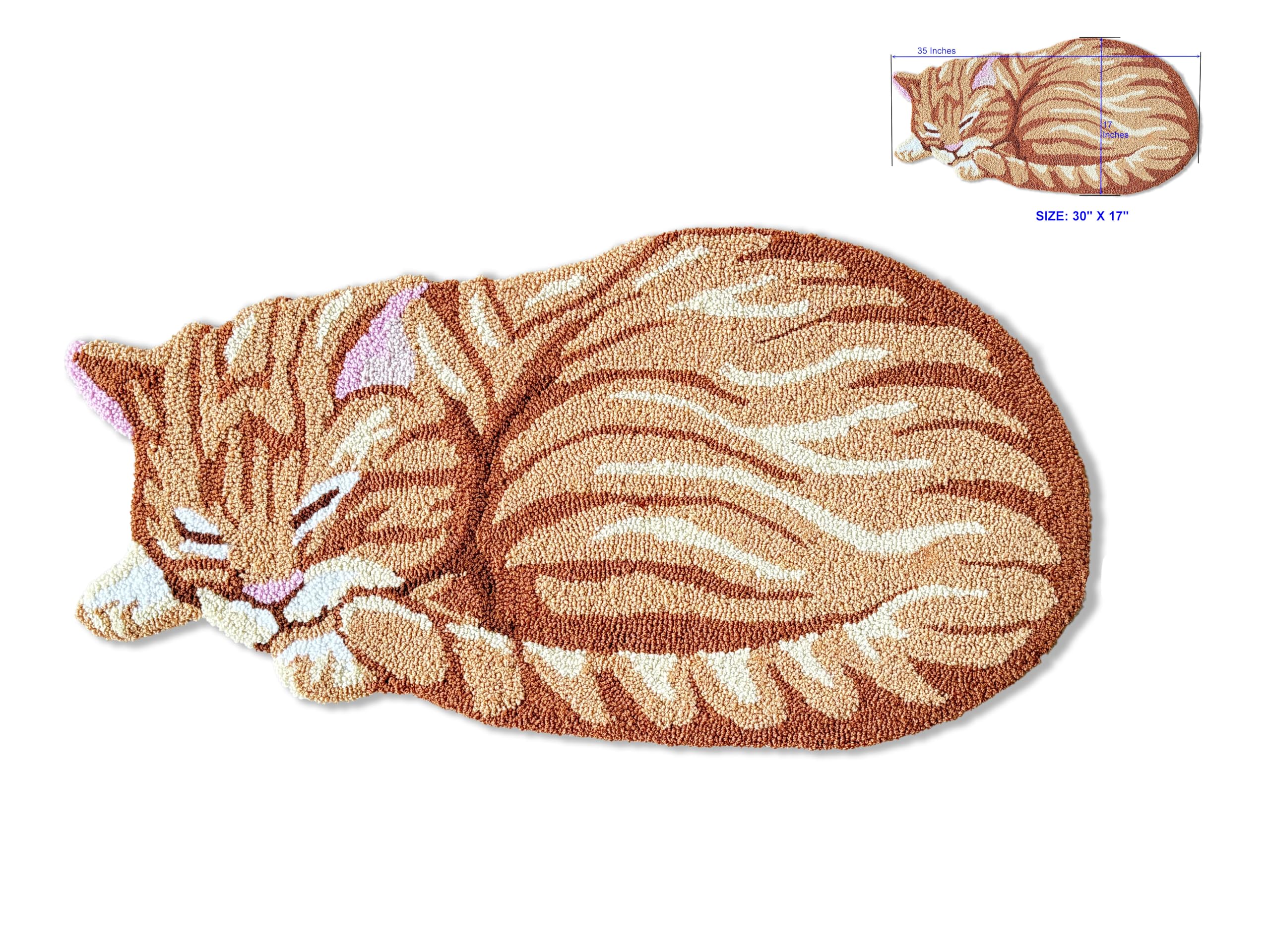 Shaped Hand-Hooked Accent Rug Throw Rug Area Rug Door Mat for Home décor