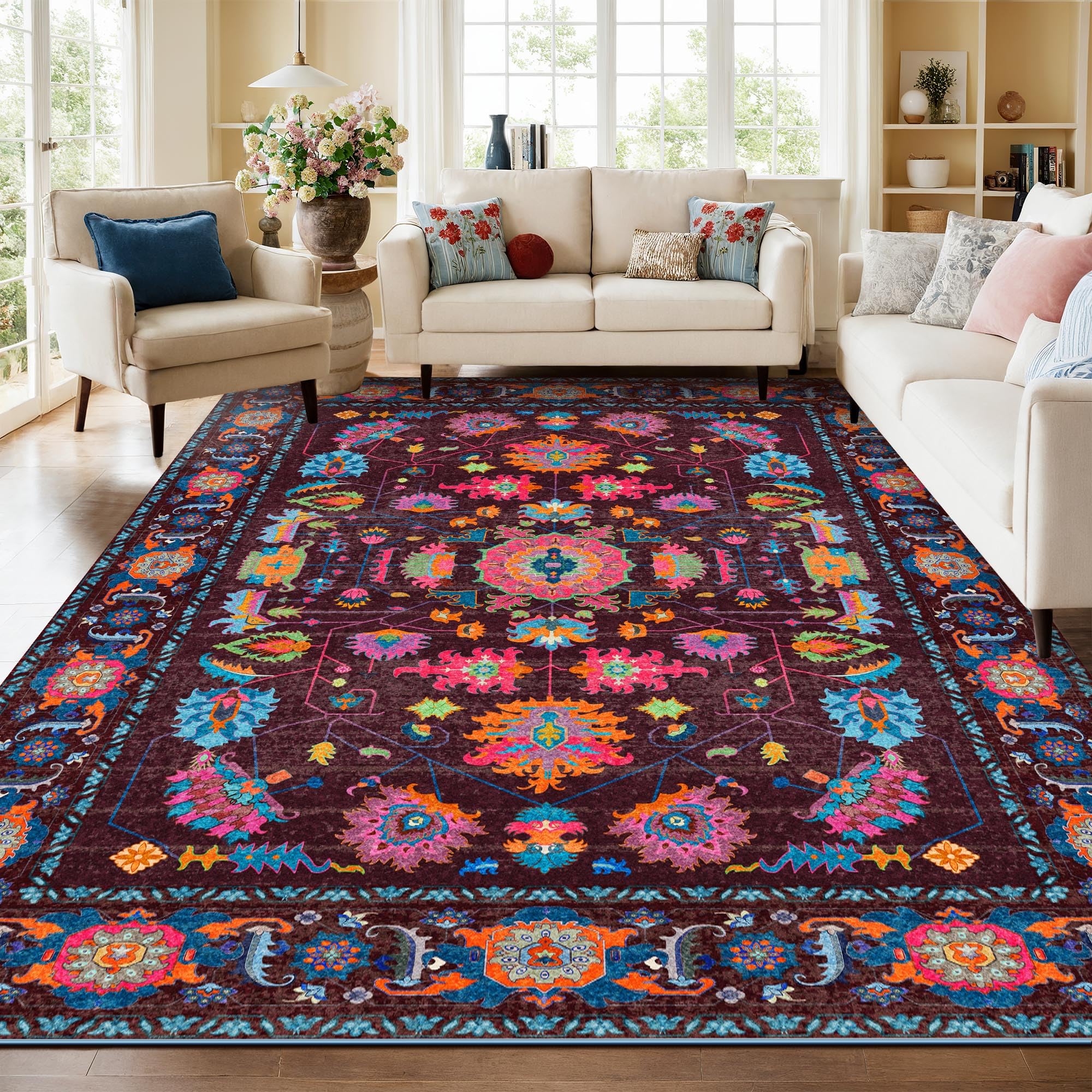 Vintage Stain Resistant Soft Oriental Rugs