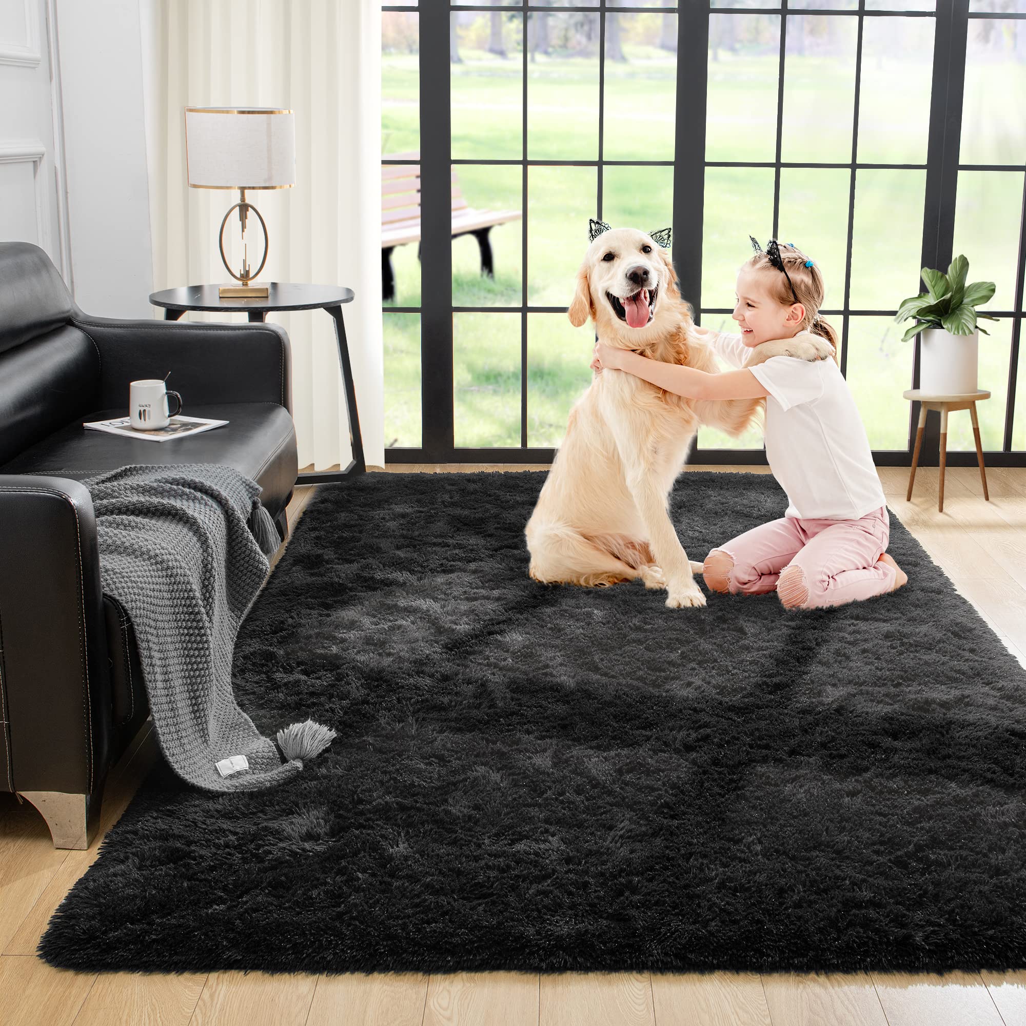 Fluffy Area Rugs Shag Throw Floor Carpet, Soft Shaggy Bedside Non-Slip Plush Rug Home Decor Aesthetic