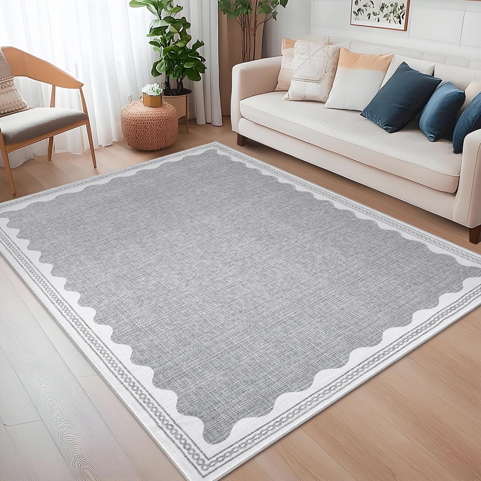 Scalloped Rug Soft Carpet