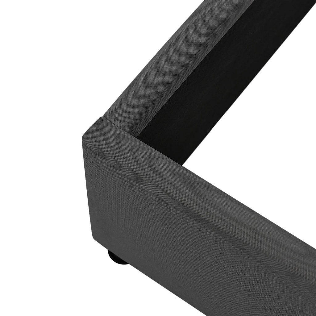 Linen Bed With Metal Frame Panels