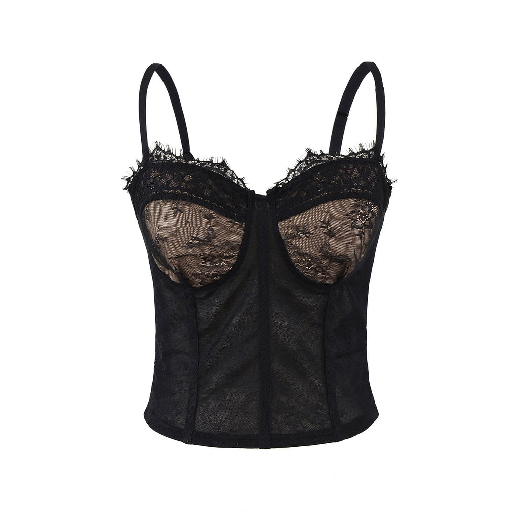 Women's Full Lace Cup Spaghetti Strap Bra