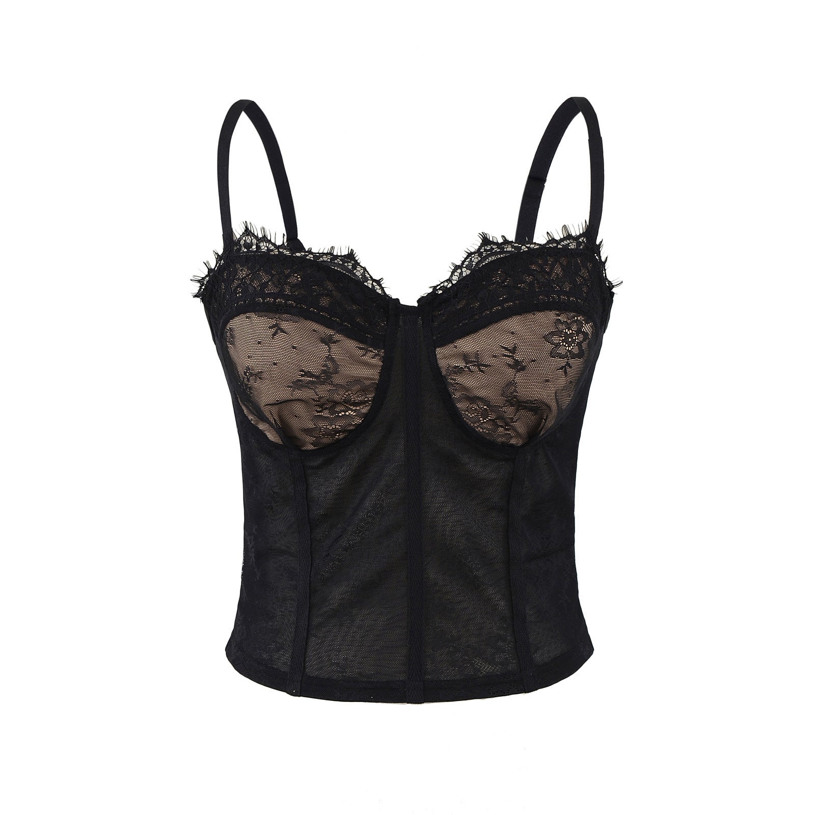 Women's Full Lace Cup Spaghetti Strap Bra