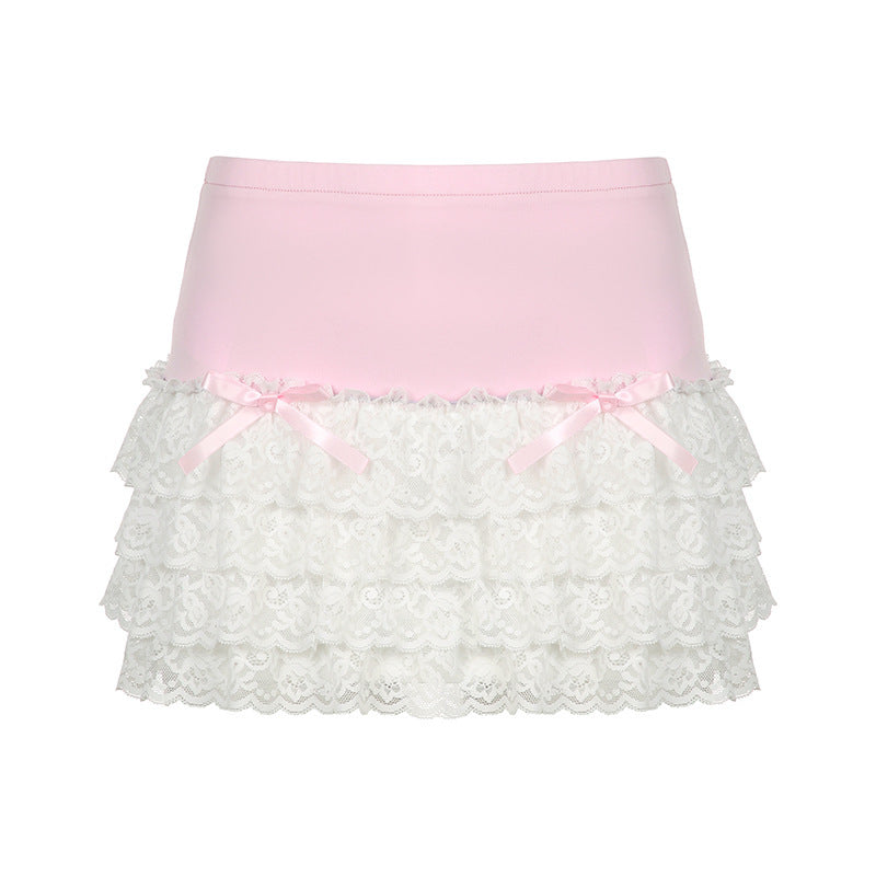 Ladies Bow Lace Patchwork Easy Matching Top