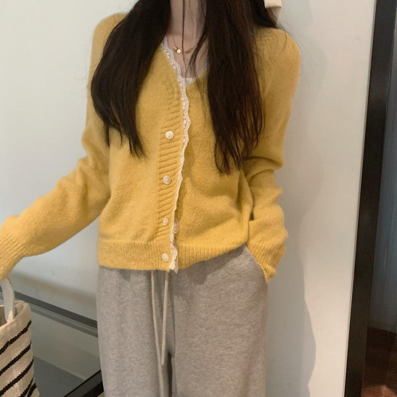 Short Sweater Women's Design Sense Lace Cardigan Coat