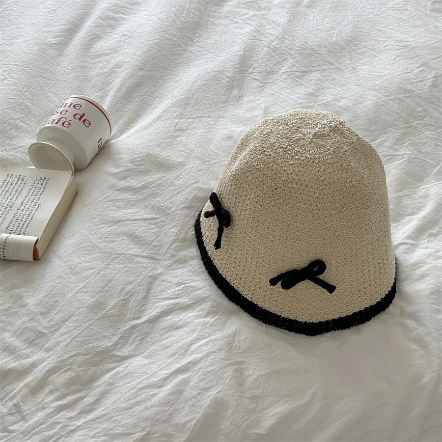 Cute Bow Knitted Fisherman Hat Women