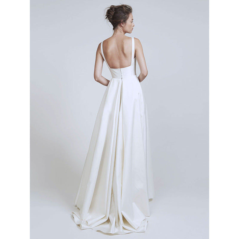 Spring New Women's Thick Shoulder Strap Slim Waist Evening Dress