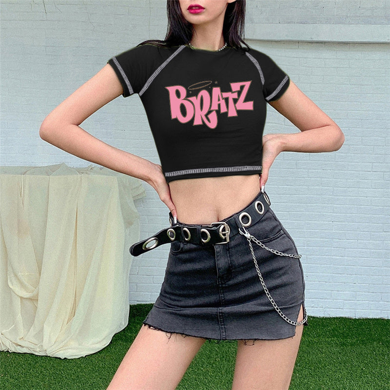 Female Bratz T-shirt Y2k Vintage T-shirt Street Goth T-shirt