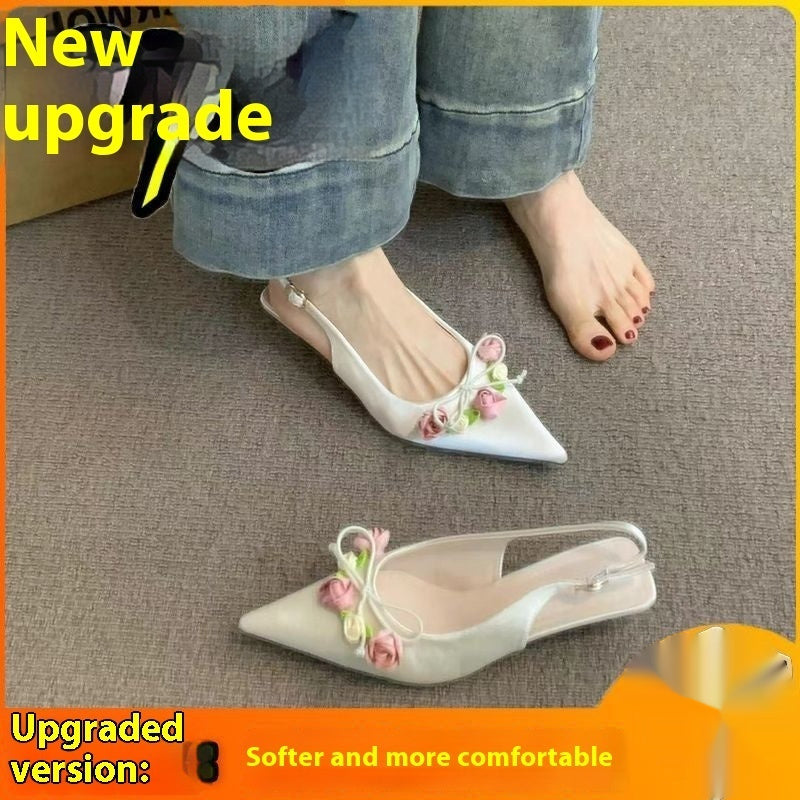 French Style Elegant Sandals With Skirt High Heels