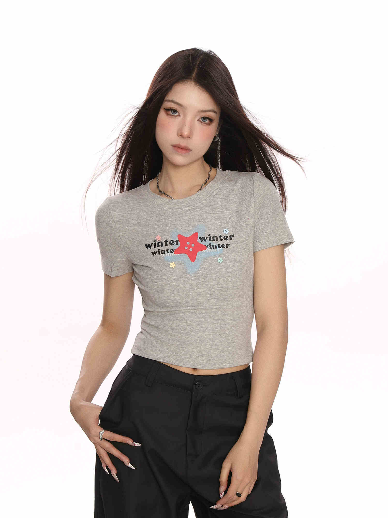 Printed Shoulder Short Sleeve