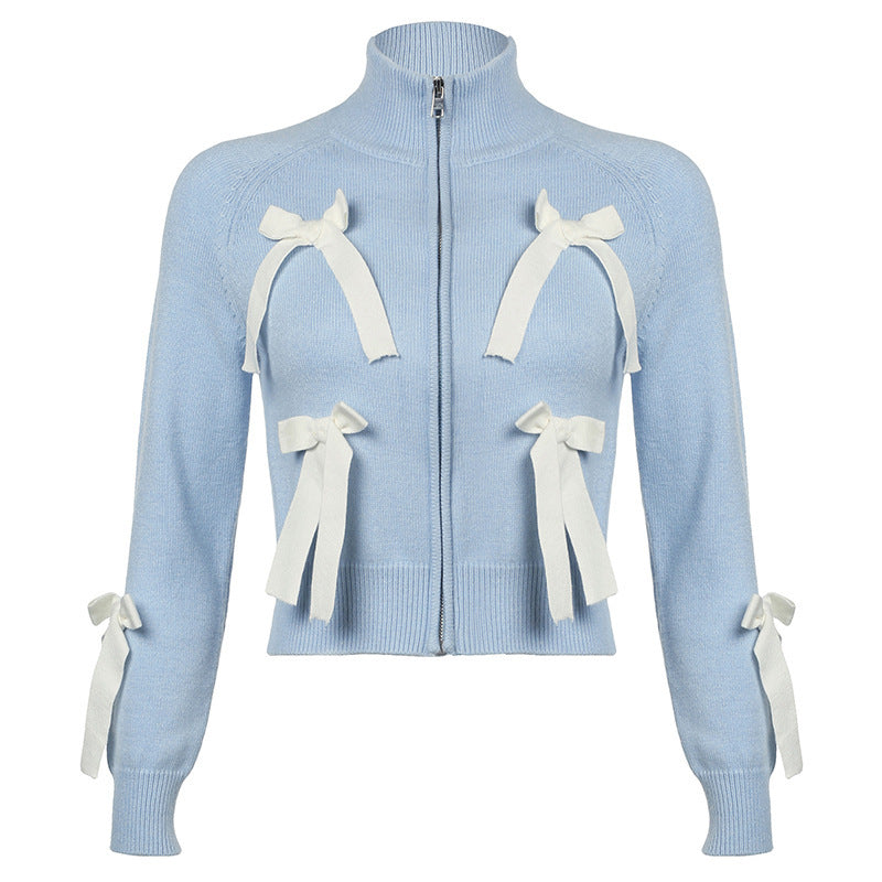 Bow Sweater Short Long Sleeve