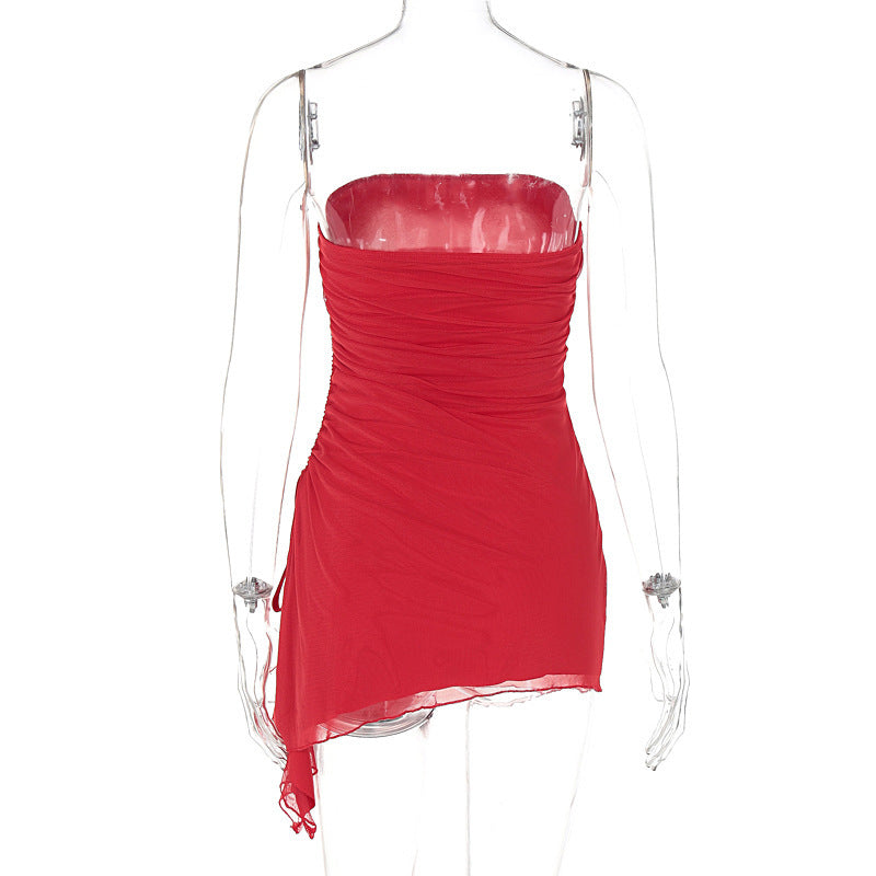 Y2K Tube-top Split Dress Summer Fashion Backless Short Dresses For Women