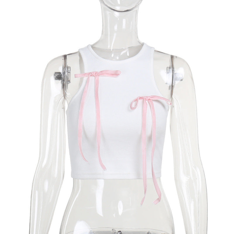 Slim Fit Bow Halterneck Top Women