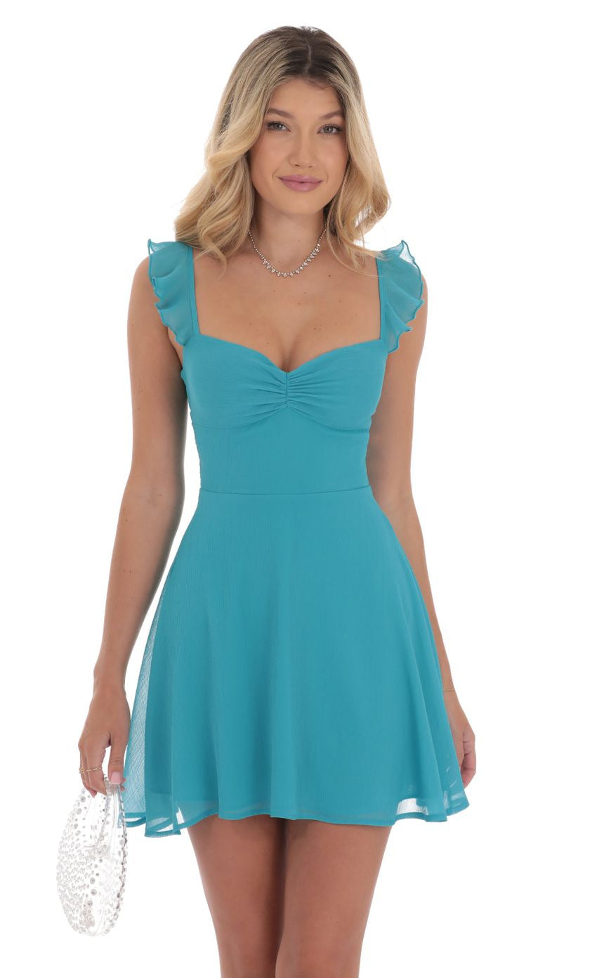 Women's Solid Color Chiffon Backless Thin Strap Dress