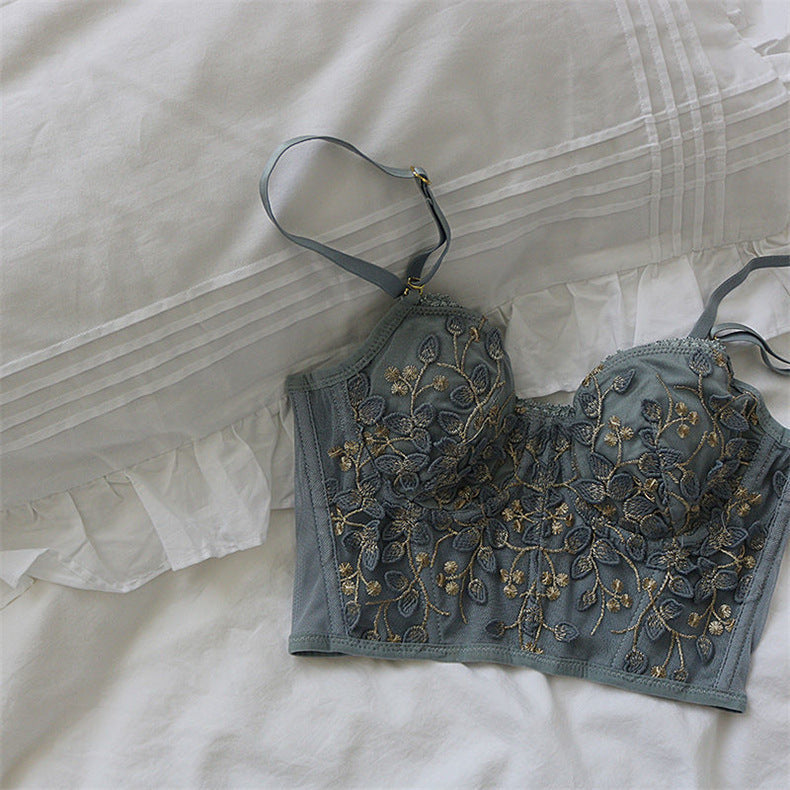 Women's Floral Underwear Hollow Bra