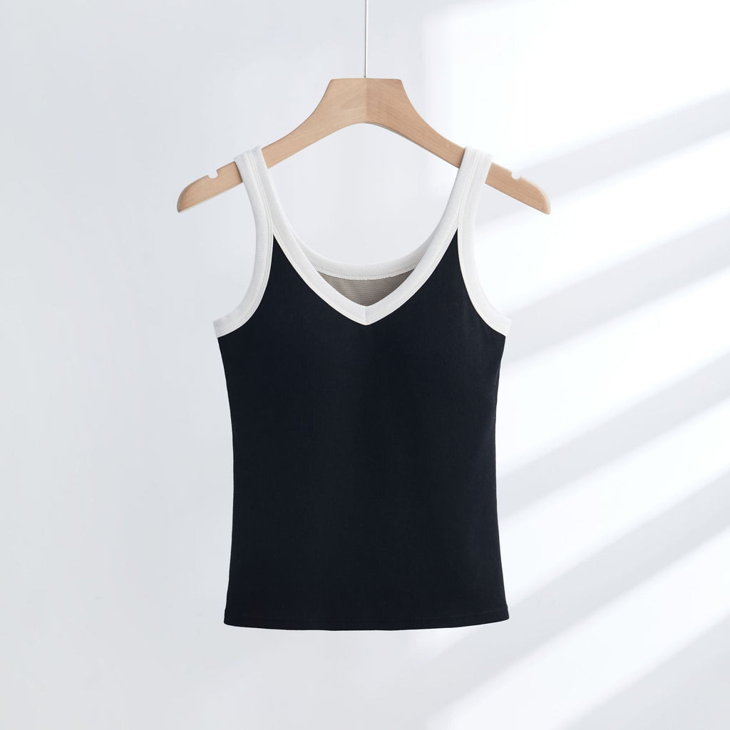 Spring New Cotton Padded Strap Top