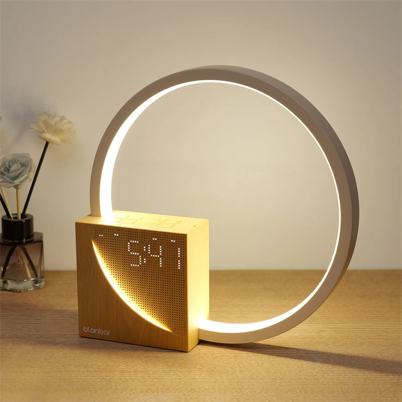 Multifunctional Bedside Lamp Touch Table Lamp With Natural Sounds, Desk Lamp With Alarm Clock, Touch Control 3 Levels Brightness Home Decor