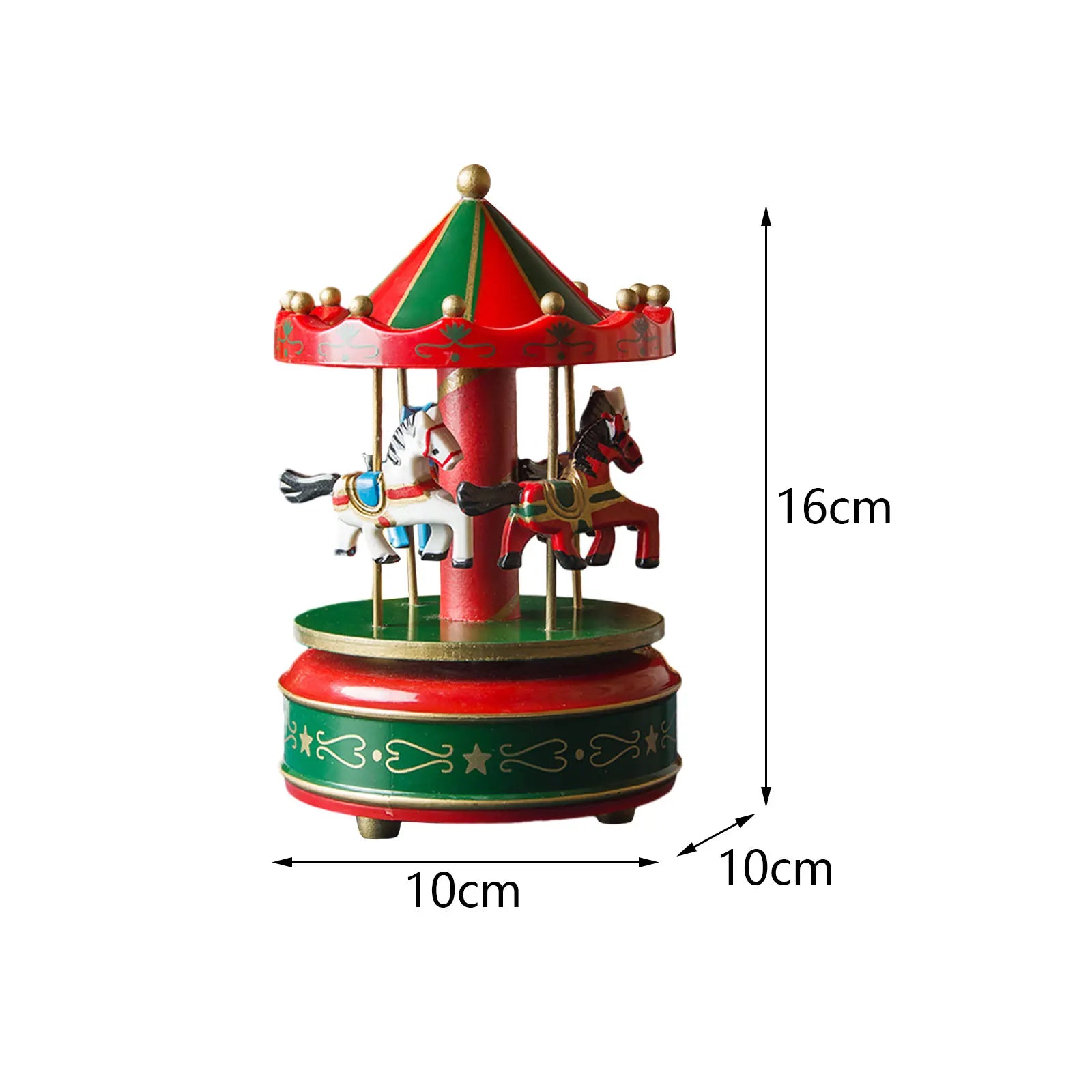 New Carousel Horse Music Box Resin Merry-go-round Musicical Box Home Desktop Decoration