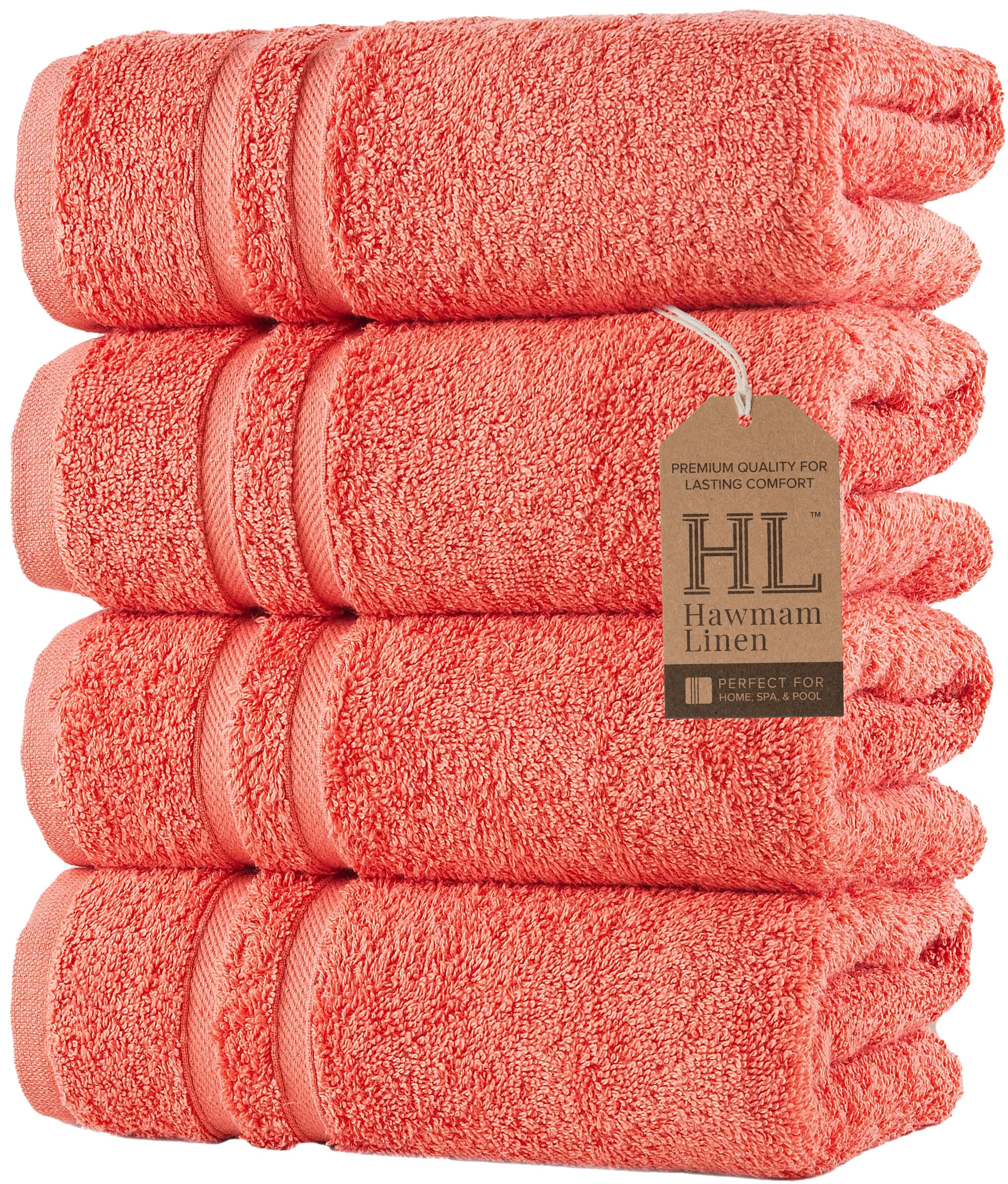 Linen Bath Towels Set for Bathroom Original Turkish Cotton Soft, Absorbent and Premium 2 Bath Towels, 2 Hand Towels, 2 Washcloths