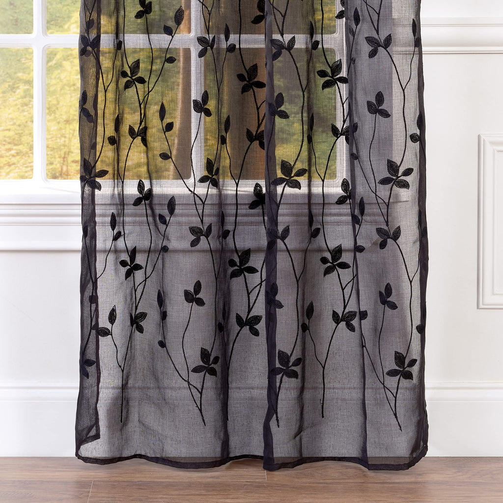 Embroidered Vine Curtains - Sheer Curtains