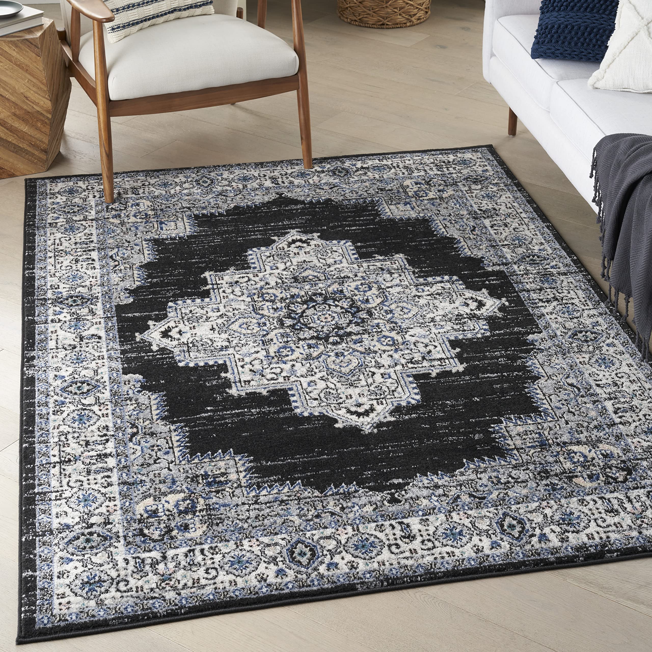 Traditional Boho Area Rug - Easy Cleaning, Non Shedding, Bed Room, Living Room, Hallway