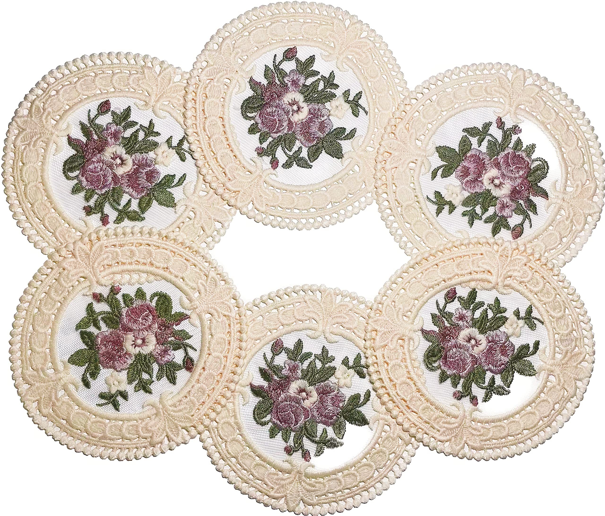 Vintage Lace Pink Coasters 4.5'' 8pk