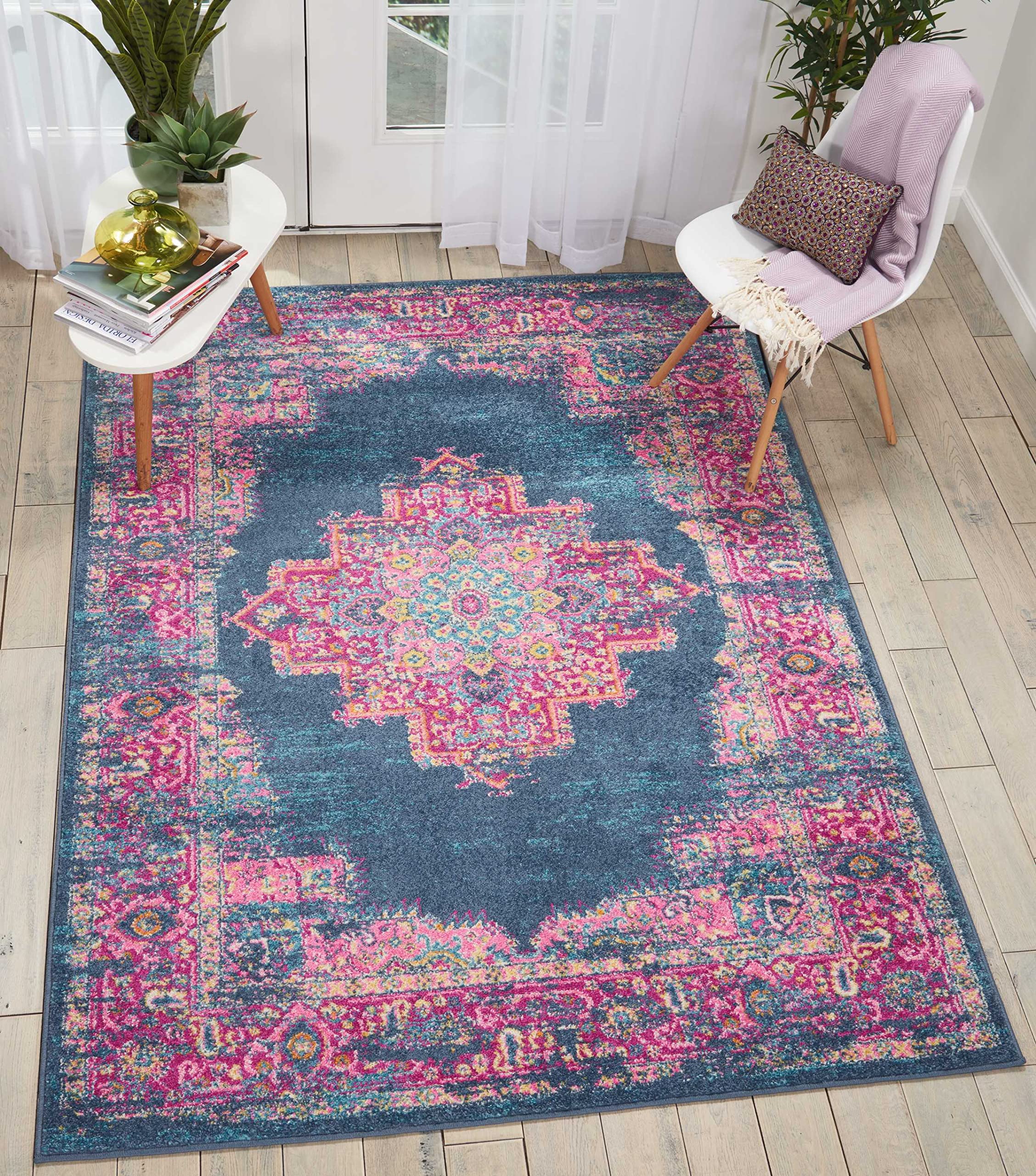 Traditional Boho Area Rug - Easy Cleaning, Non Shedding, Bed Room, Living Room, Hallway