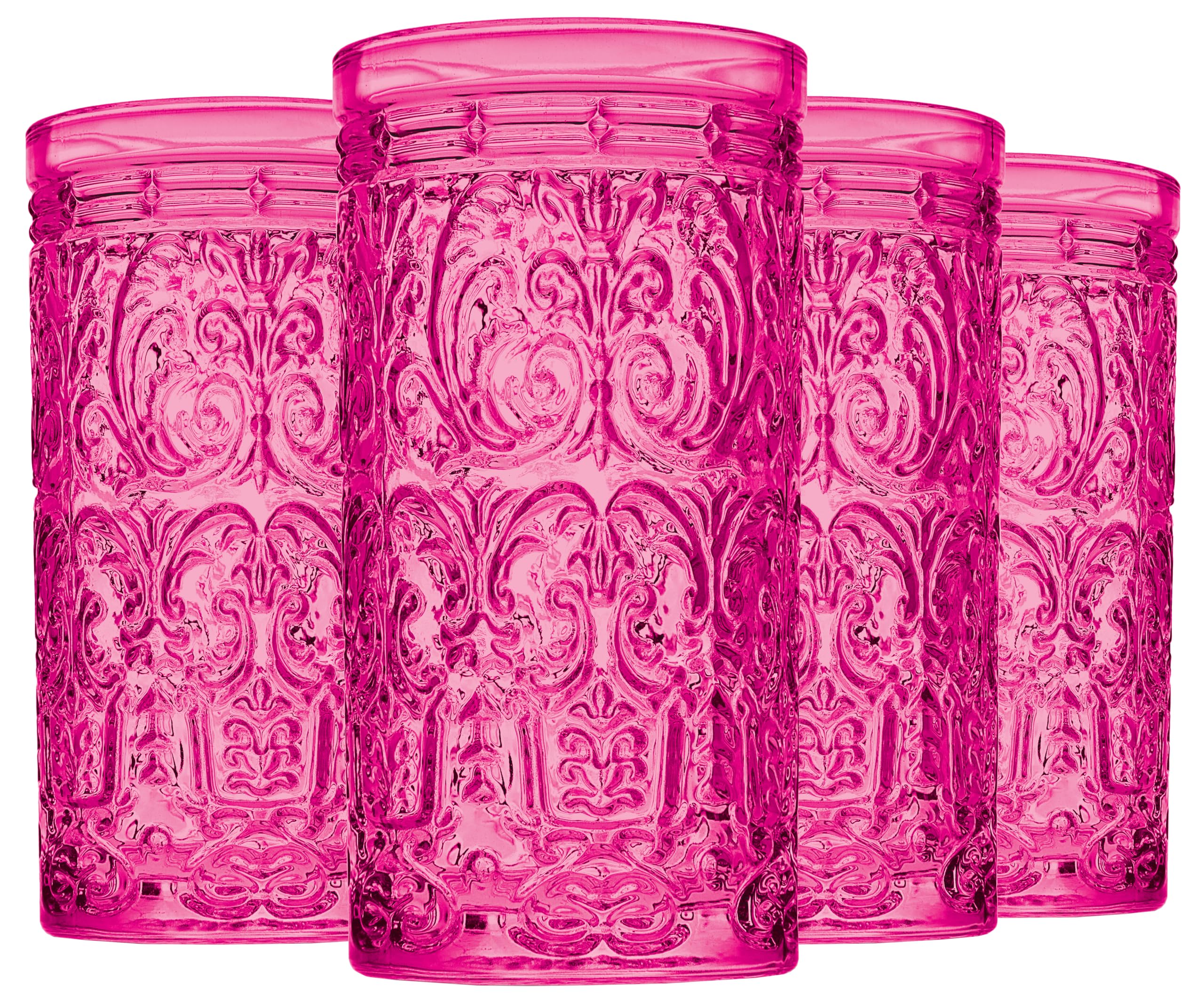 Vintage Decor Old Fashioned Whiskey Glasses, Drinking Glasses, Glass Cups, 12oz