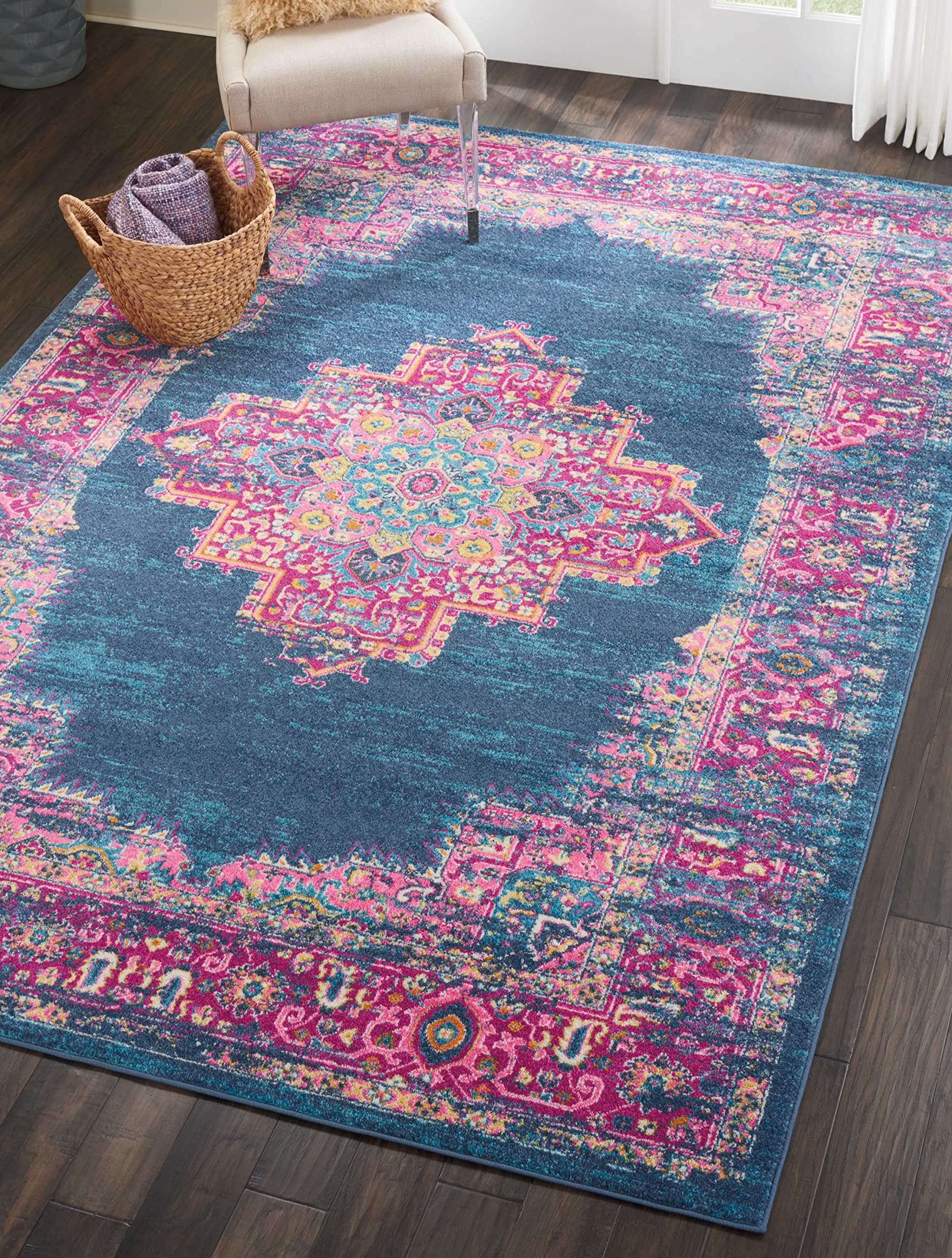 Traditional Boho Area Rug - Easy Cleaning, Non Shedding, Bed Room, Living Room, Hallway