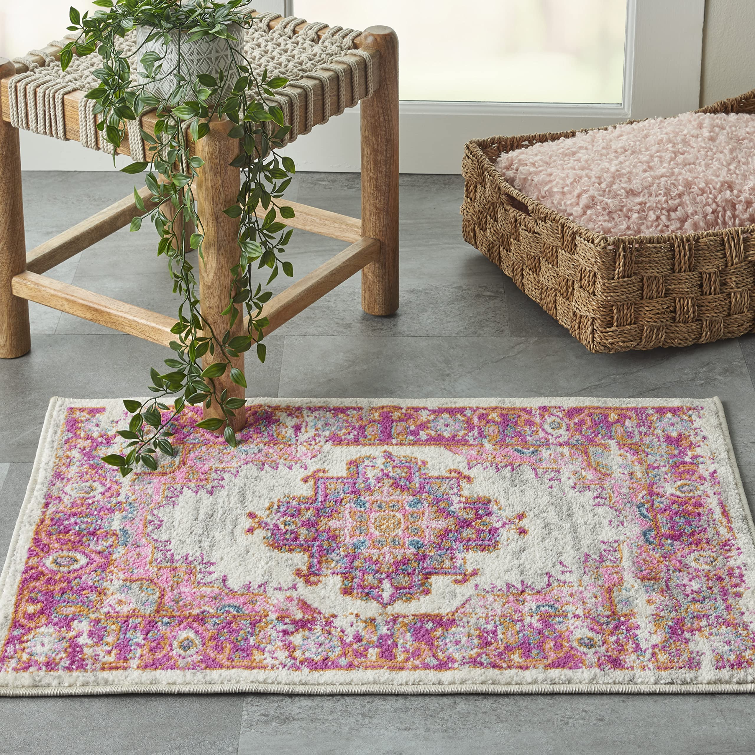 Traditional Boho Area Rug - Easy Cleaning, Non Shedding, Bed Room, Living Room, Hallway