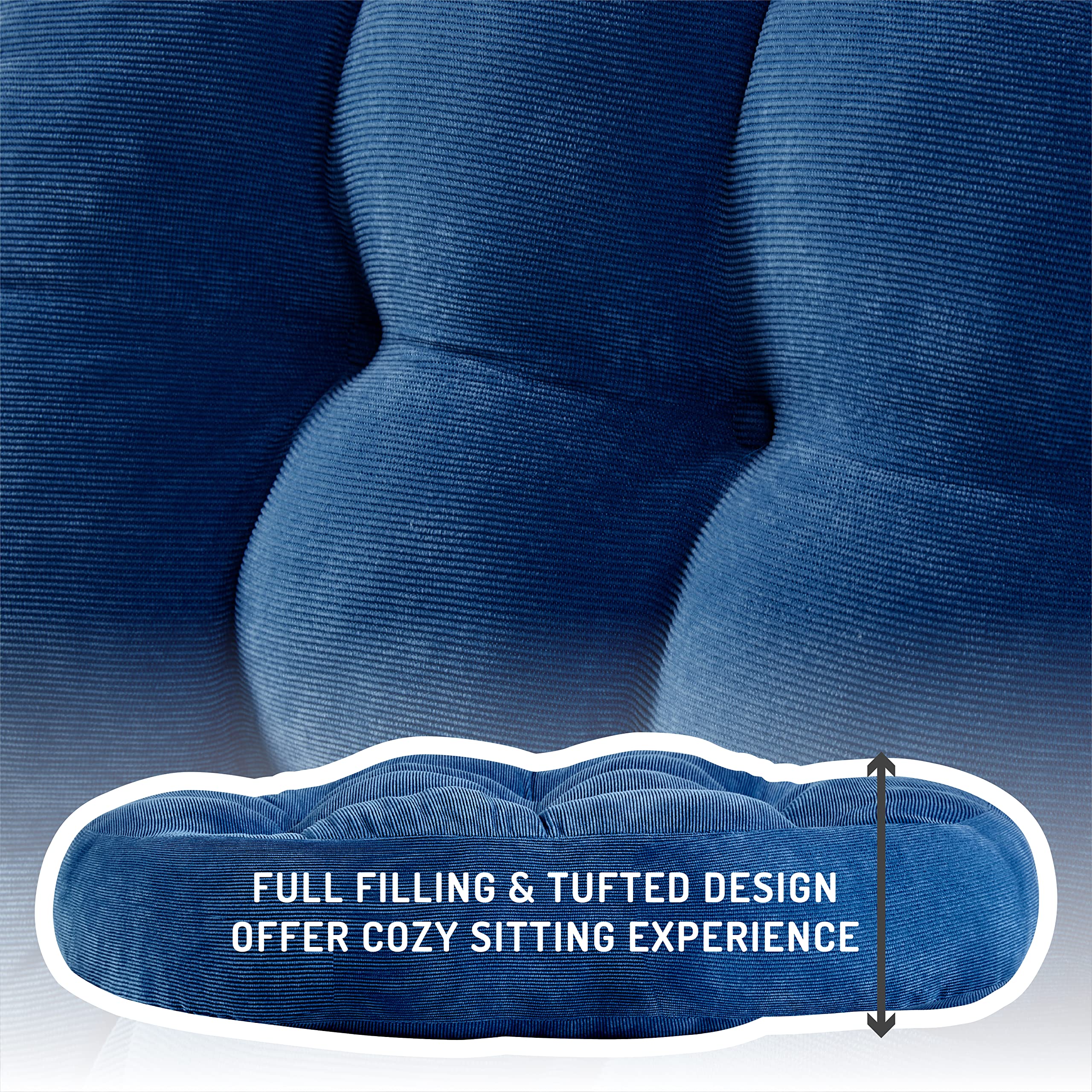 Square Large Pillows Seating Meditation Floor Pillow, Tufted Corduroy Cushion for Living Room