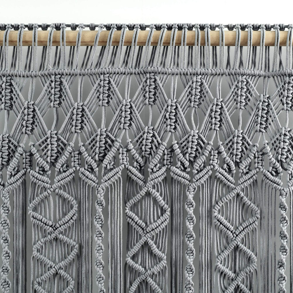Lush Decor Boho Macrame Textured Cotton Valance Curtain