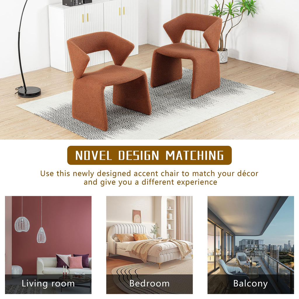 Modern Bouclé Sherpa Accent Chair â€?Comfy Tufted Lamb Fabric Armed Leisure Chair for Reading, Bedroom, Office, and Living Room