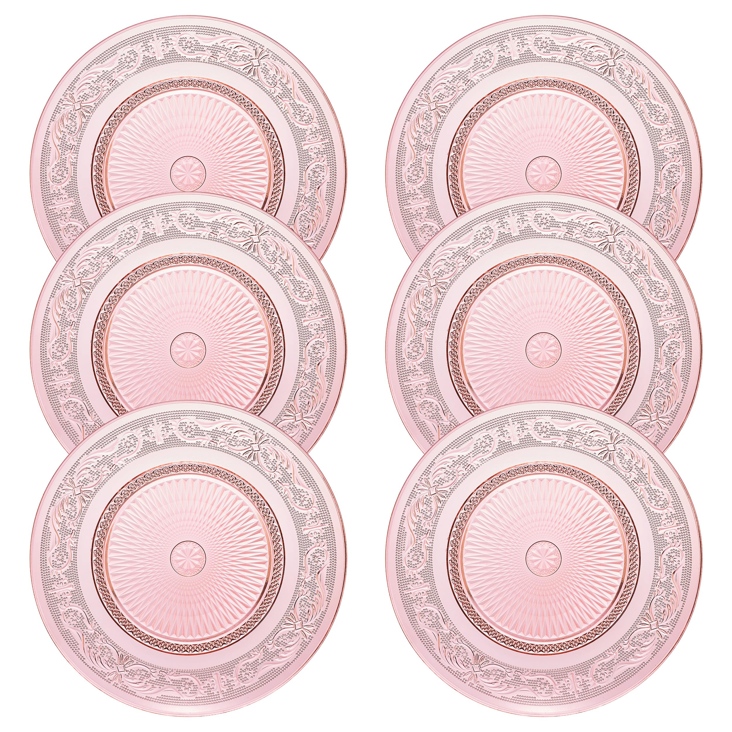 Glass Colored Plates | Set of 6 Plate | Natural Colors 10.6" Dinner & Charger Plate - Server, Charger, Dinner Server, Appetizer, Snack, Fruit, Side Serveware