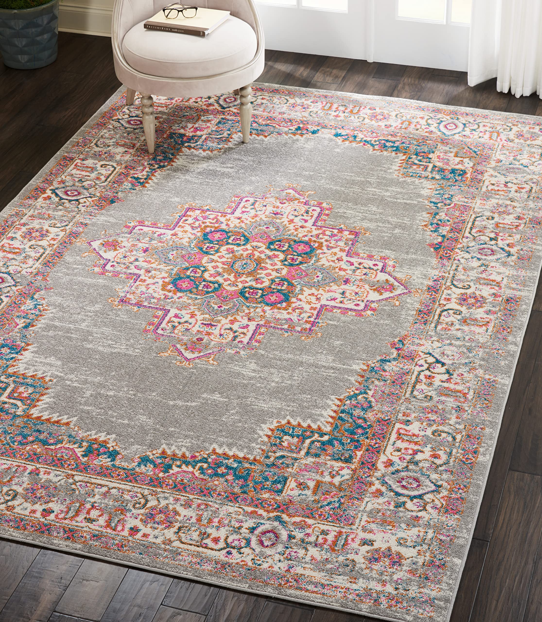 Traditional Boho Area Rug - Easy Cleaning, Non Shedding, Bed Room, Living Room, Hallway