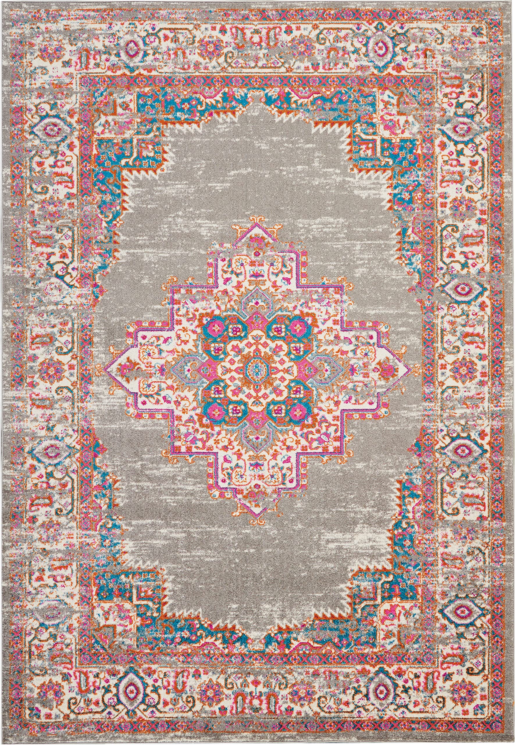 Traditional Boho Area Rug - Easy Cleaning, Non Shedding, Bed Room, Living Room, Hallway