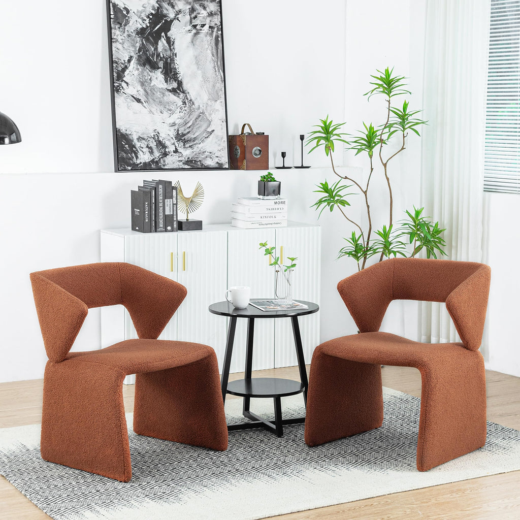 Modern Bouclé Sherpa Accent Chair â€?Comfy Tufted Lamb Fabric Armed Leisure Chair for Reading, Bedroom, Office, and Living Room