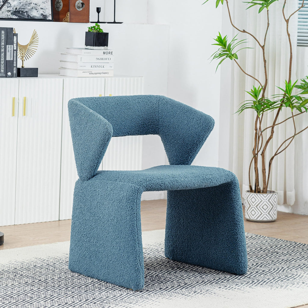 Modern Bouclé Sherpa Accent Chair â€?Comfy Tufted Lamb Fabric Armed Leisure Chair for Reading, Bedroom, Office, and Living Room