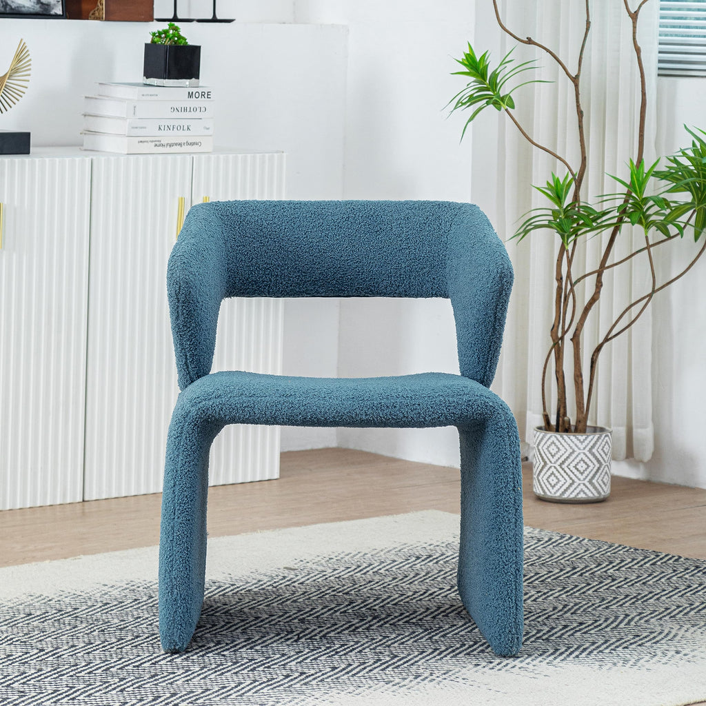 Modern Bouclé Sherpa Accent Chair â€?Comfy Tufted Lamb Fabric Armed Leisure Chair for Reading, Bedroom, Office, and Living Room
