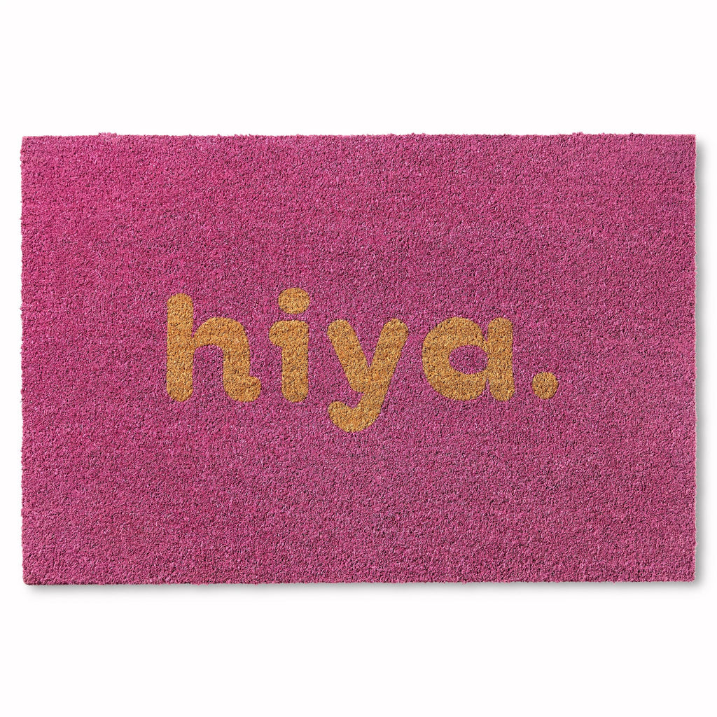 Hiya Painted Welcome Door Mat - Heavyweight Non-Slip Mat, 24"x36"